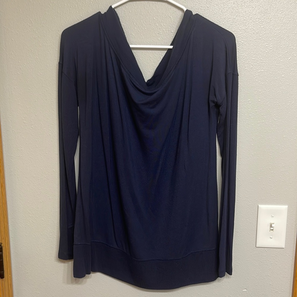 Navy blue off the shoulder sweater. Size medium. Worn once.